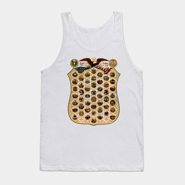 1876  United States and Territories Coat of Arms Tank Top by historicimage